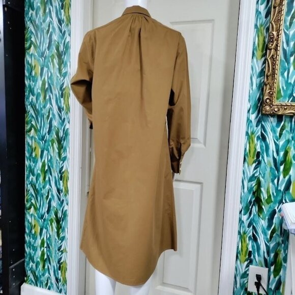 OFFICINE GENERALE Virginie Quiet Luxury Brown Modest Lagenlook Shirt Dress M - Picture 5 of 16